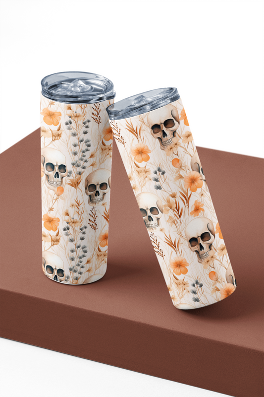 Bouteille isotherme - Squelette et fleur