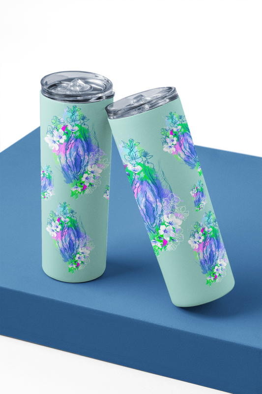 Bouteille isotherme - Fleur vulve vert