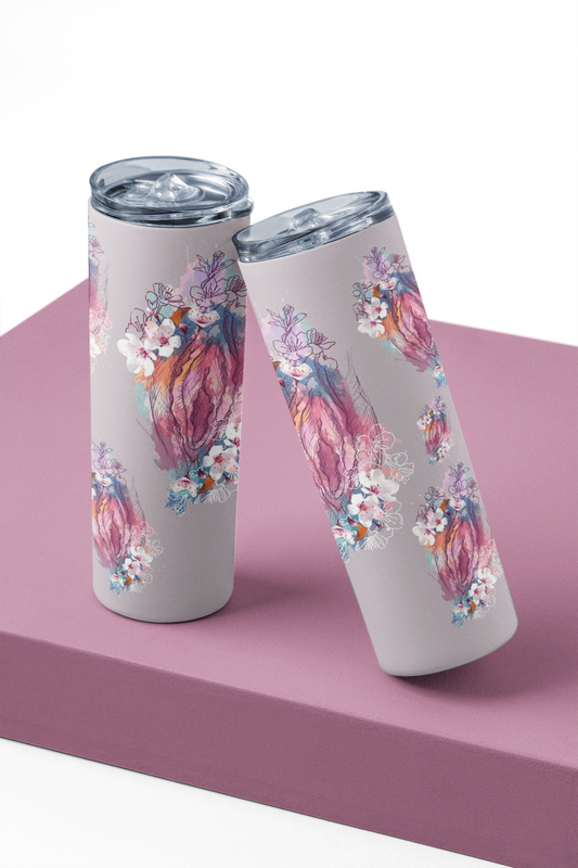 Bouteille isotherme - Fleur vulve gris