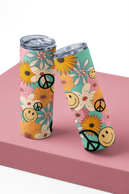 Tumbler de sublimation Peace and love
