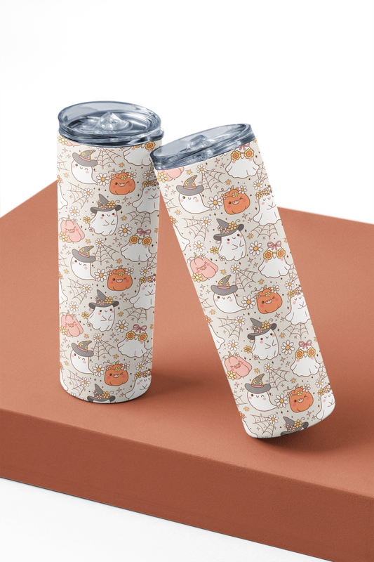 Tumbler isotherme de citrouille et de fantôme