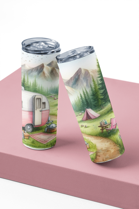 Bouteille isotherme de camping rose