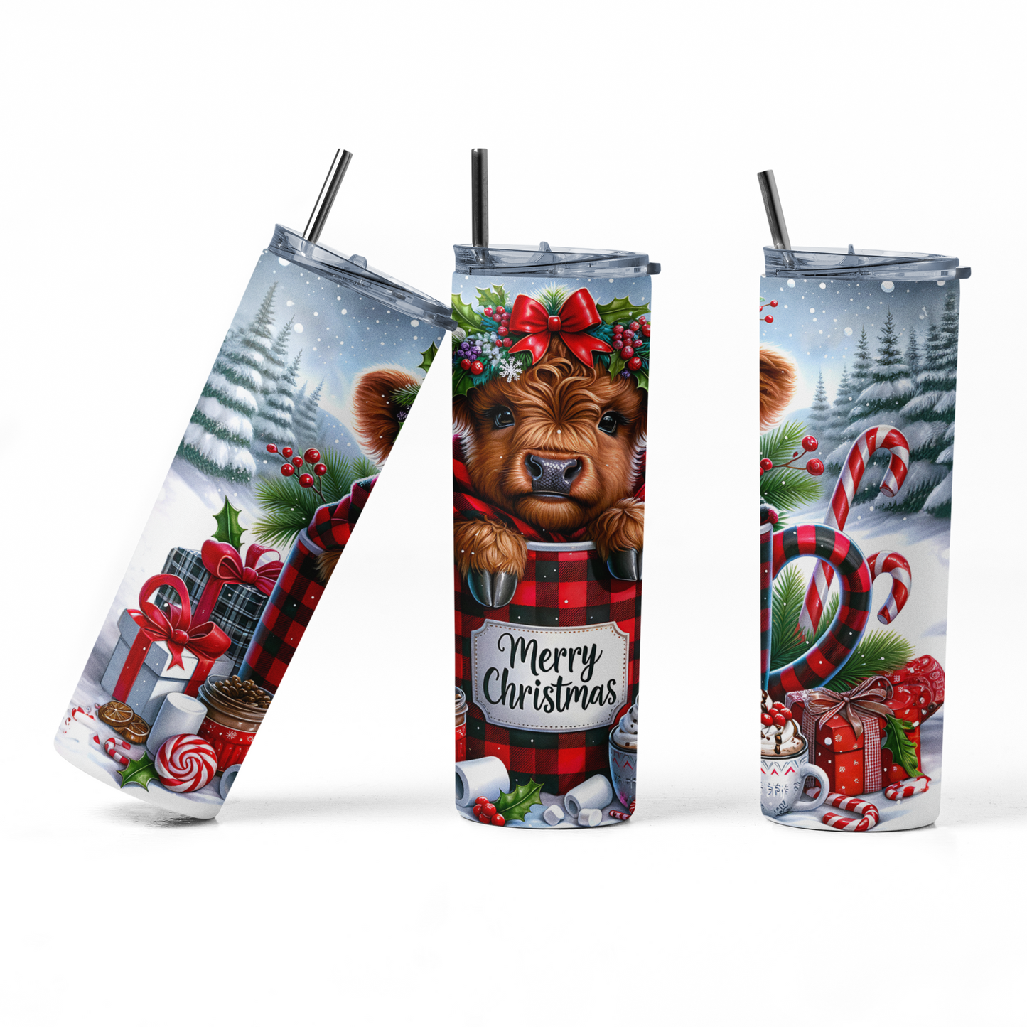 Bouteille isotherme vache de Noel