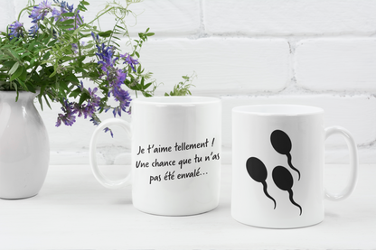 Tasse à café drôle Je t'aime humour