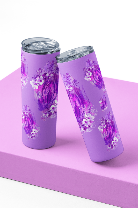 Bouteille isotherme - Fleur vulve mauve