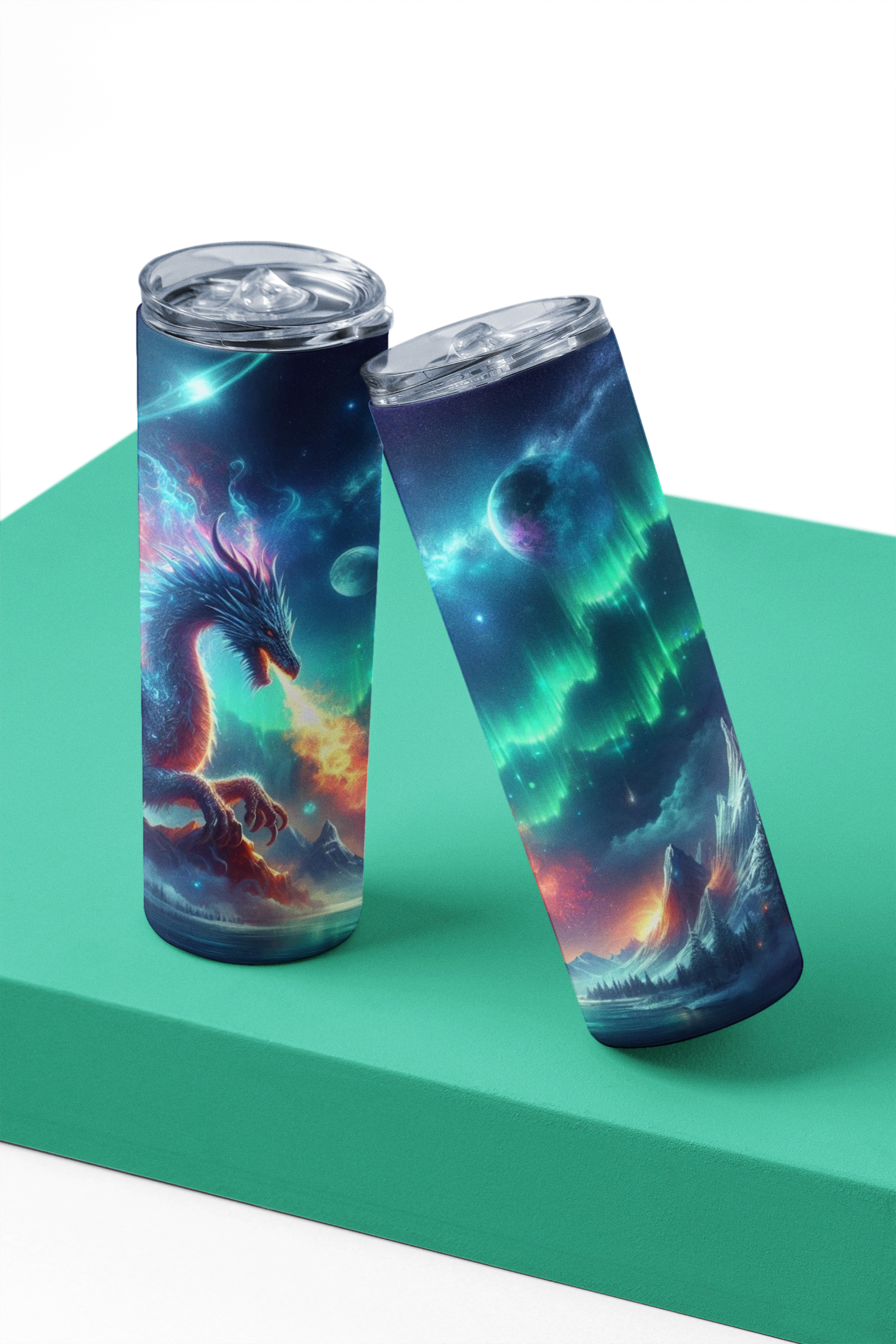 Image de tumbler 20 oz de dragon dans un monde fantastique
