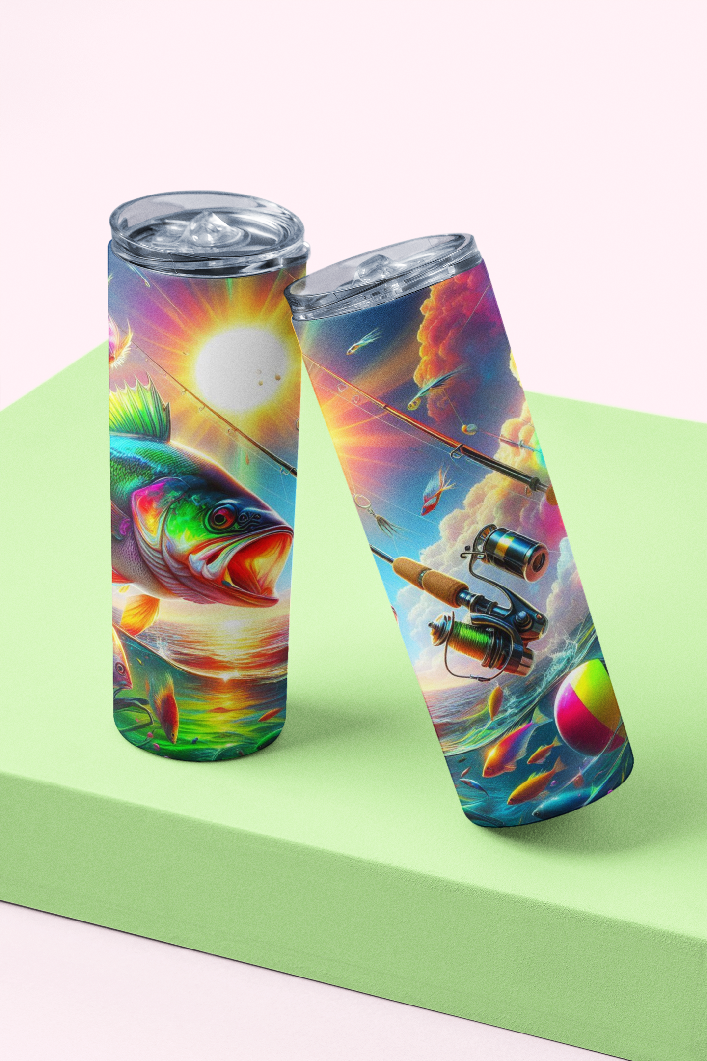 Tumbler isotherme 20 oz personnalisé de pêche